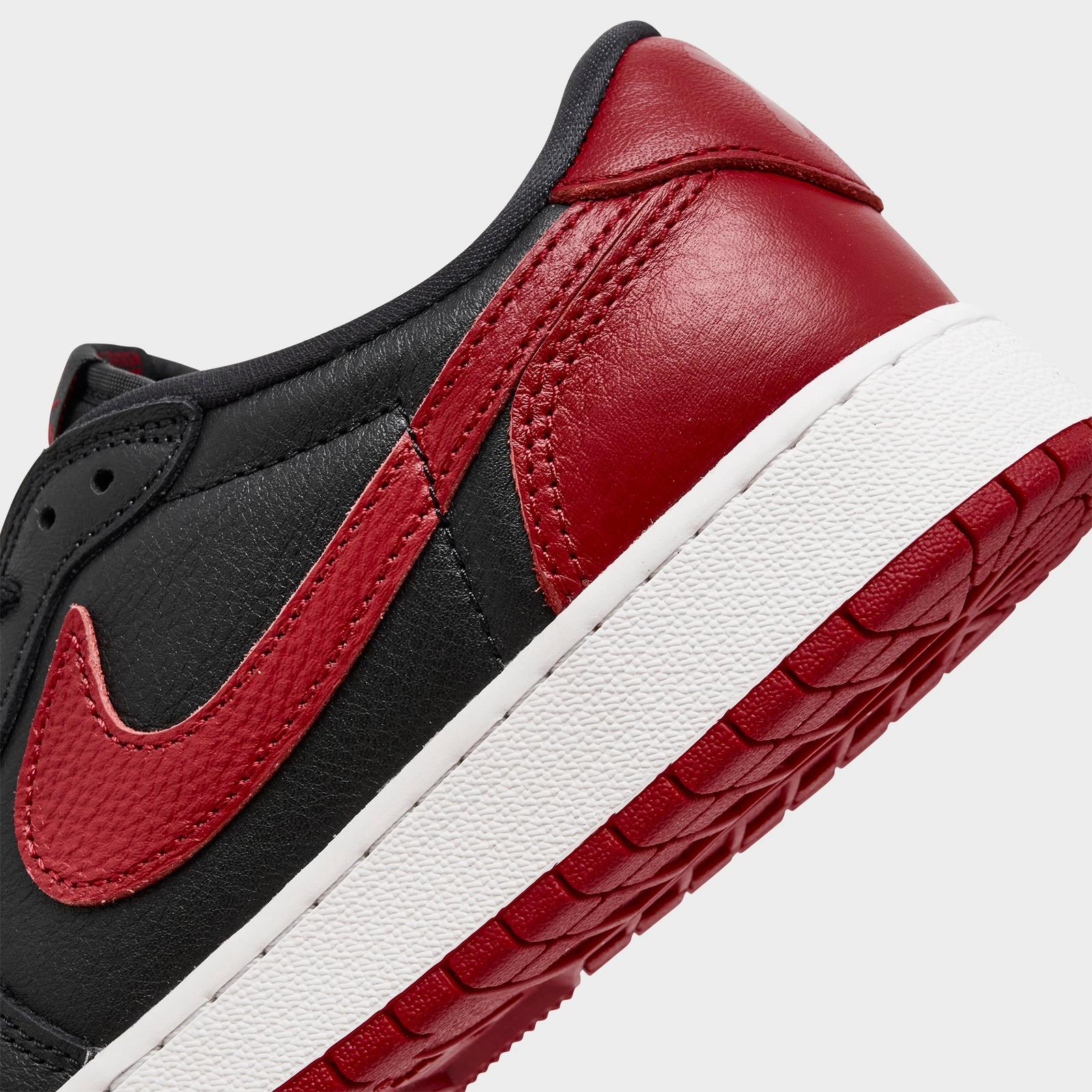 Big Kids' Air Jordan Retro 1 Low OG Casual Shoes - Black/Varsity Red/Summit White - view 3