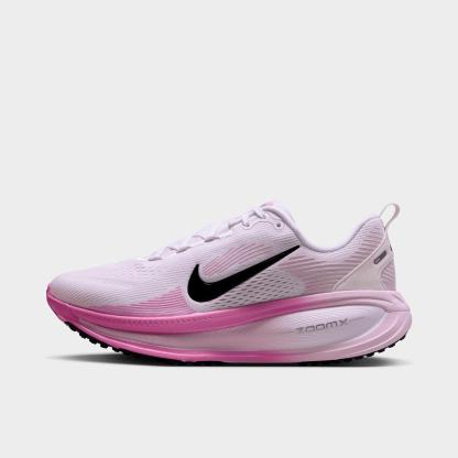 Women's Nithtke Vomero 18 Running Shoes - Part 1 - White/Bleached Lilac/Light Magenta/Black - Left shoe facing left. Outside of the shoe.
