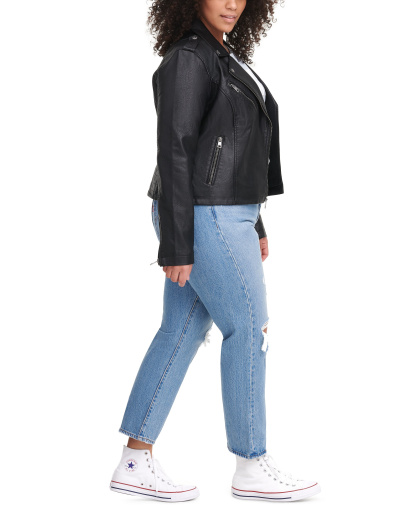 Levi's Women's Classic Faux Leather Asymmetrical Moto Jacket - Black