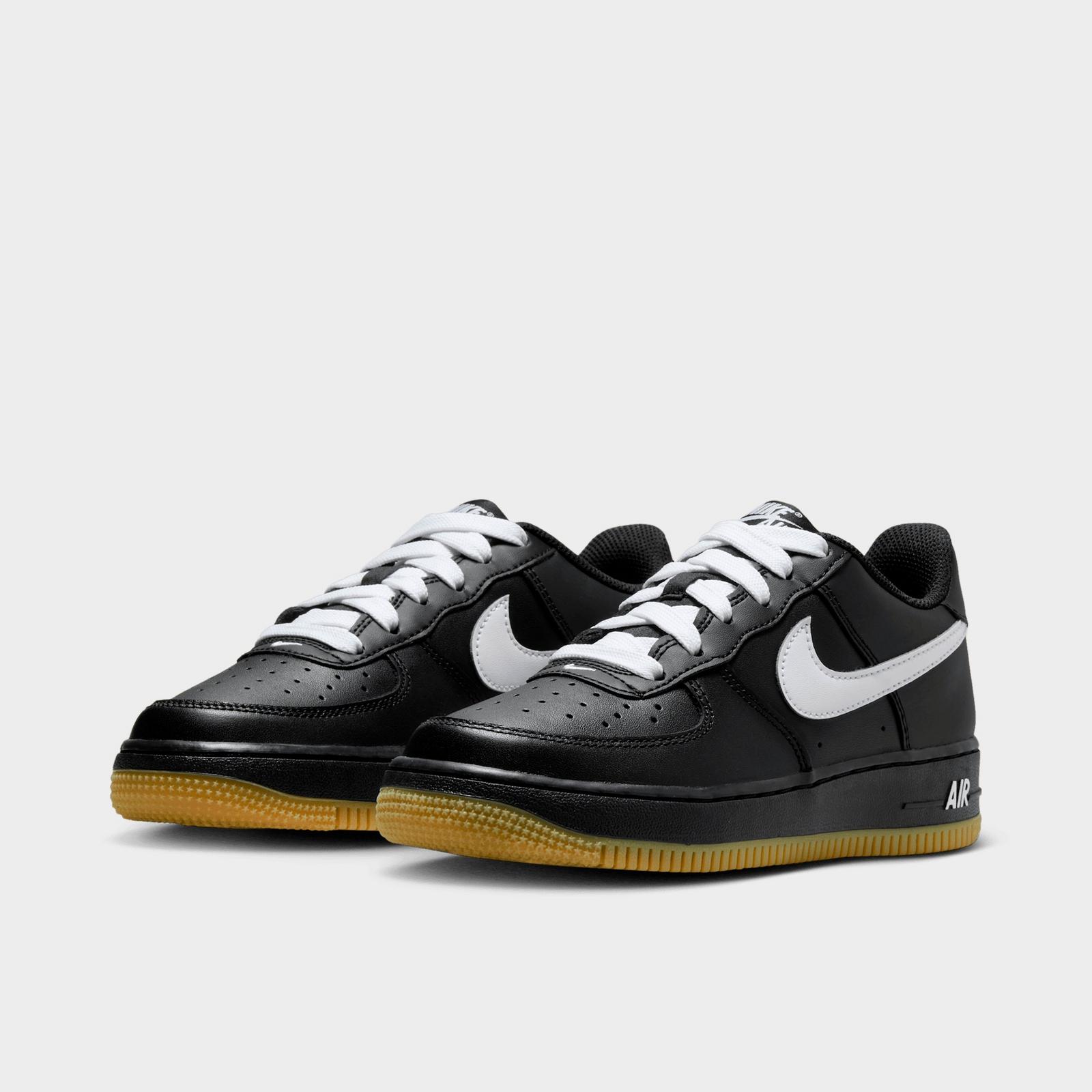 Big Kids' Nike Air Force 1 LV8 Casual Shoes - Black/Gum Light Brown/White