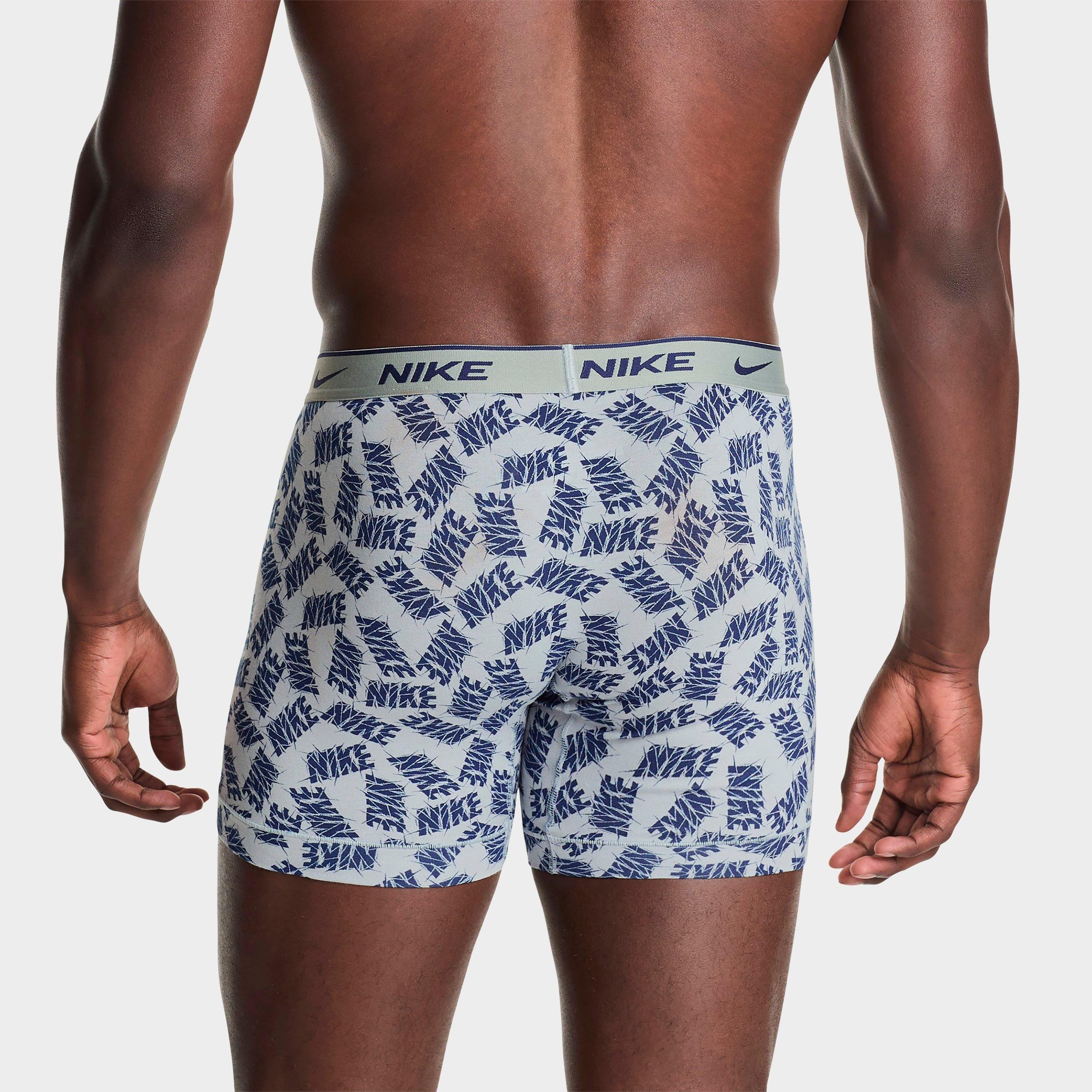 Men's Nithtke Stretch Cotton Boxer Briefs (3-Pack) - Wolf Grey Allover Print/Dark Team Red/Blue