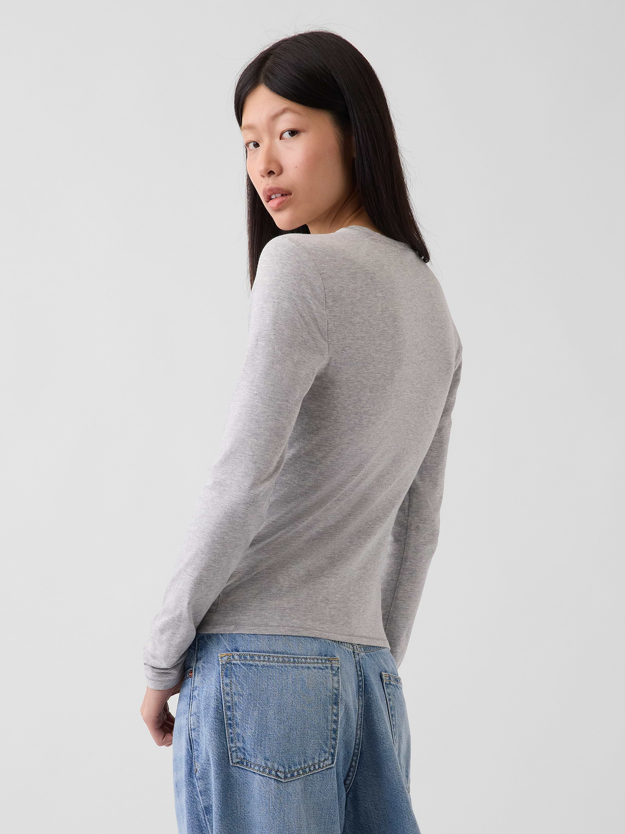CloseKnit Jersey T-Shirt - Light heather grey