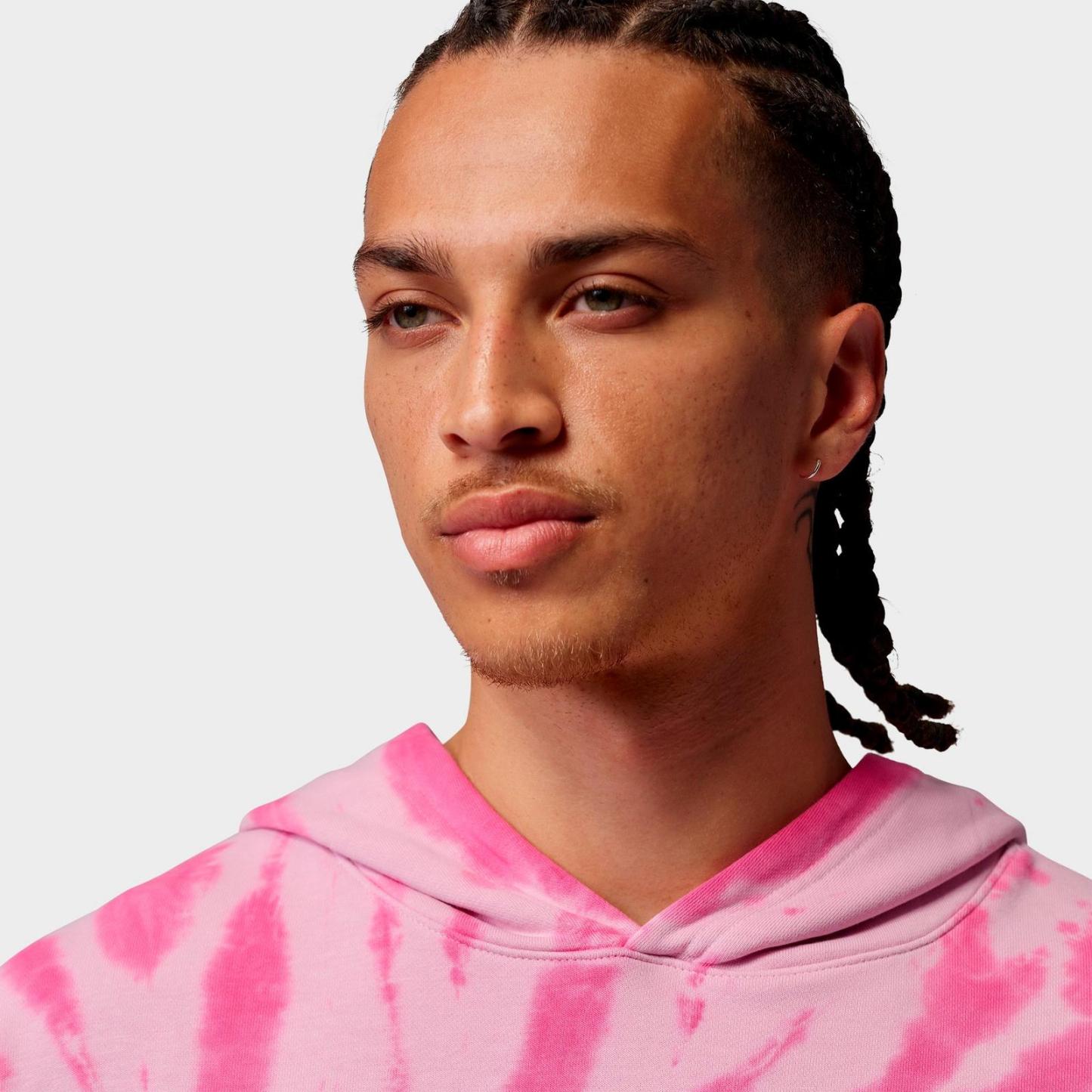 Men's Jordan Brooklyn Fleece Tie-Dye Festival Pullover Hoodie - Iced Carmine/Pinksicle/Pale Ivory - view 4
