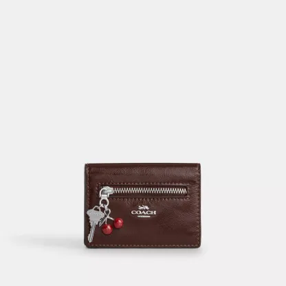 Card Case With Charms - Silver/Maple