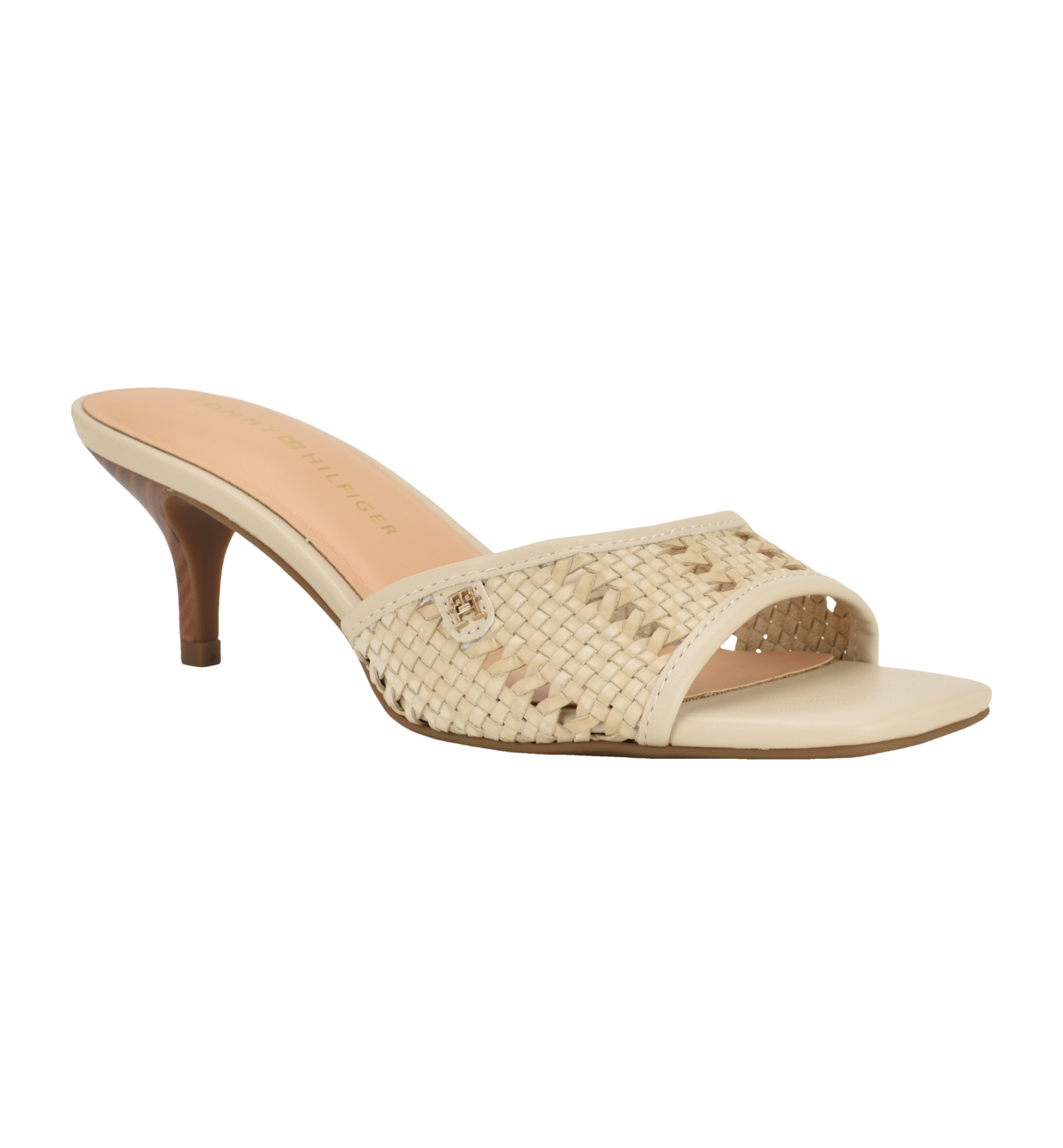 Tommy Hilfiger Women's Claihre Woven Kitten Heel Sandal - Ivory