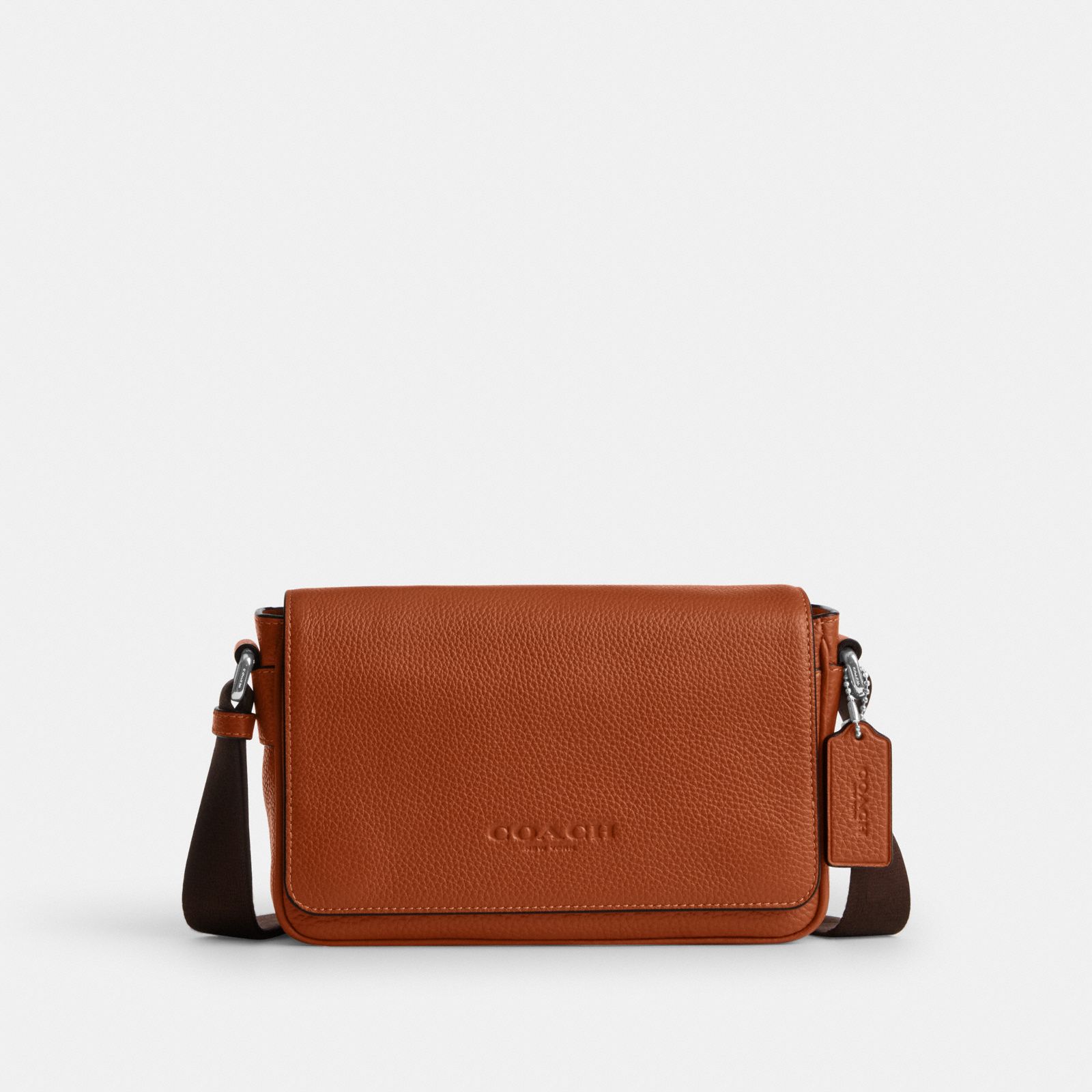 Jack Small Flap Crossbody Bag - Silver/Amber Brown