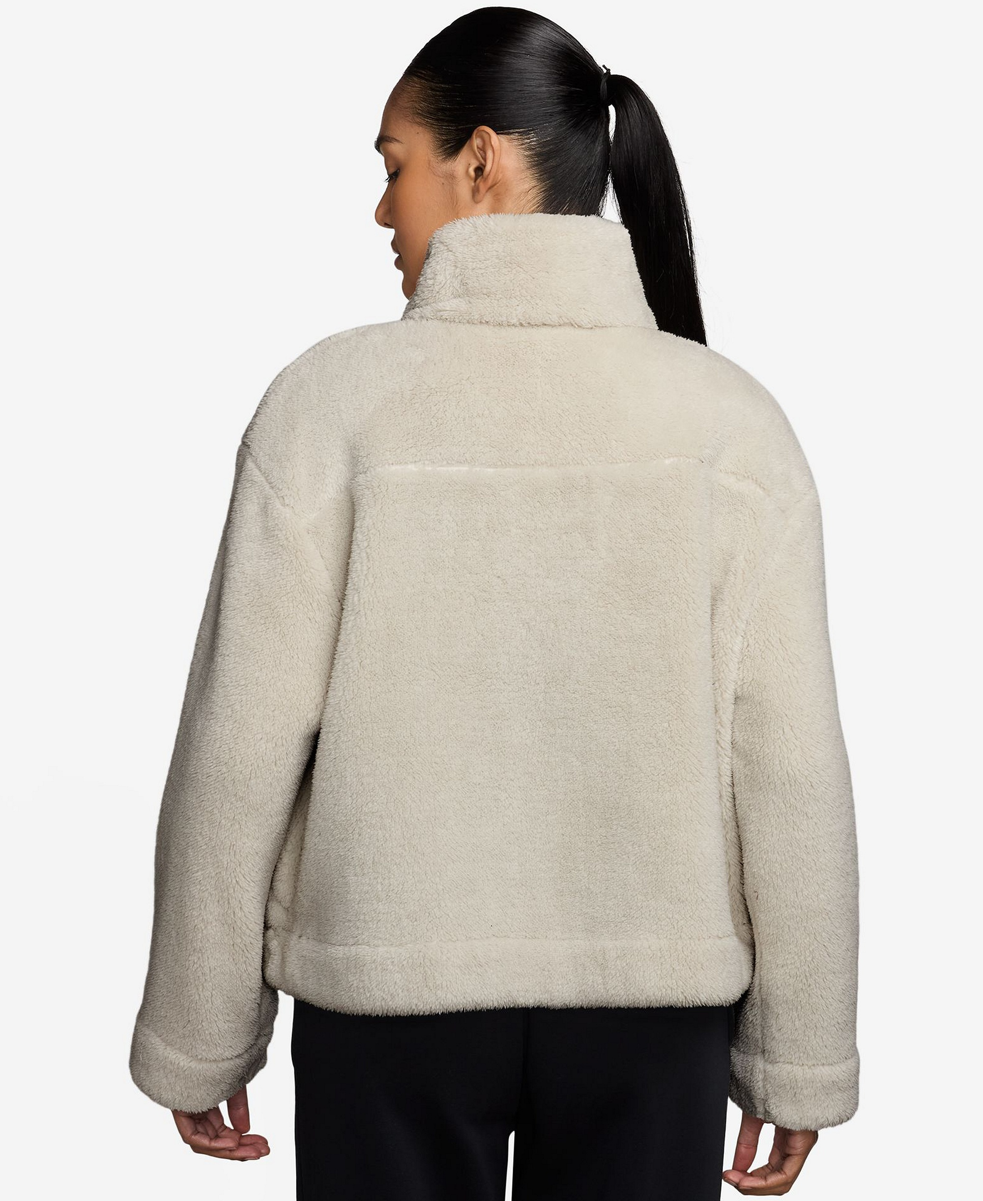 Nike Women's Essential Sherpa High-Pile Fleece Jacket - Black/Sail