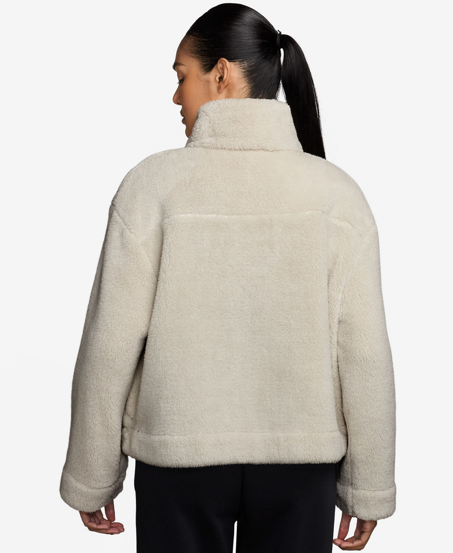Nike Women's Essential Sherpa High-Pile Fleece Jacket - Black/Sail