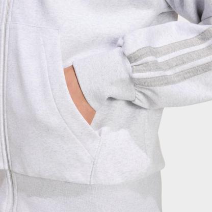Men's adidas Essentials 3-Stripes Fleece Pullover Hoodie - Light Grey Heather/Medium Grey Heather - view 5