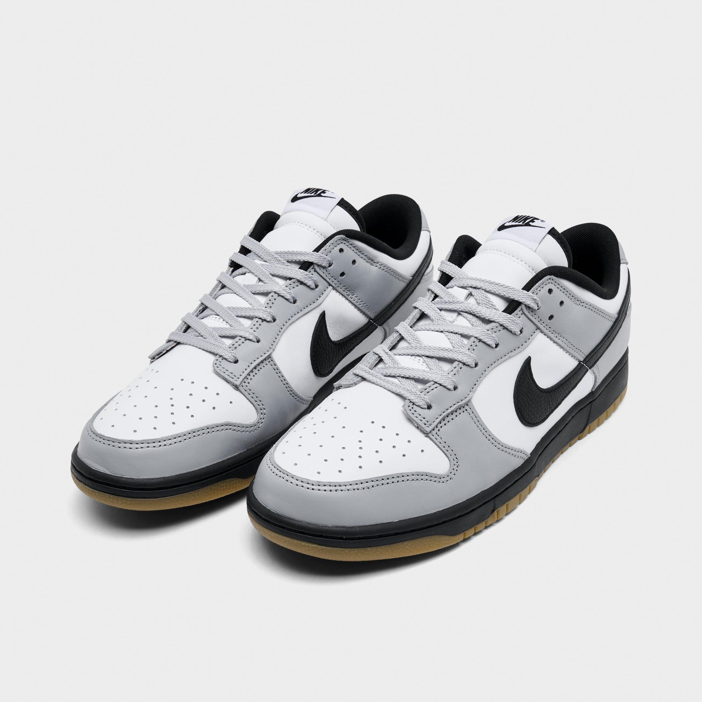 Men's Nithtke Dunk Low Retro Casual Shoes - Part 1 - White/Black/Wolf Grey/Gum Light Brown - Both shoes facing left