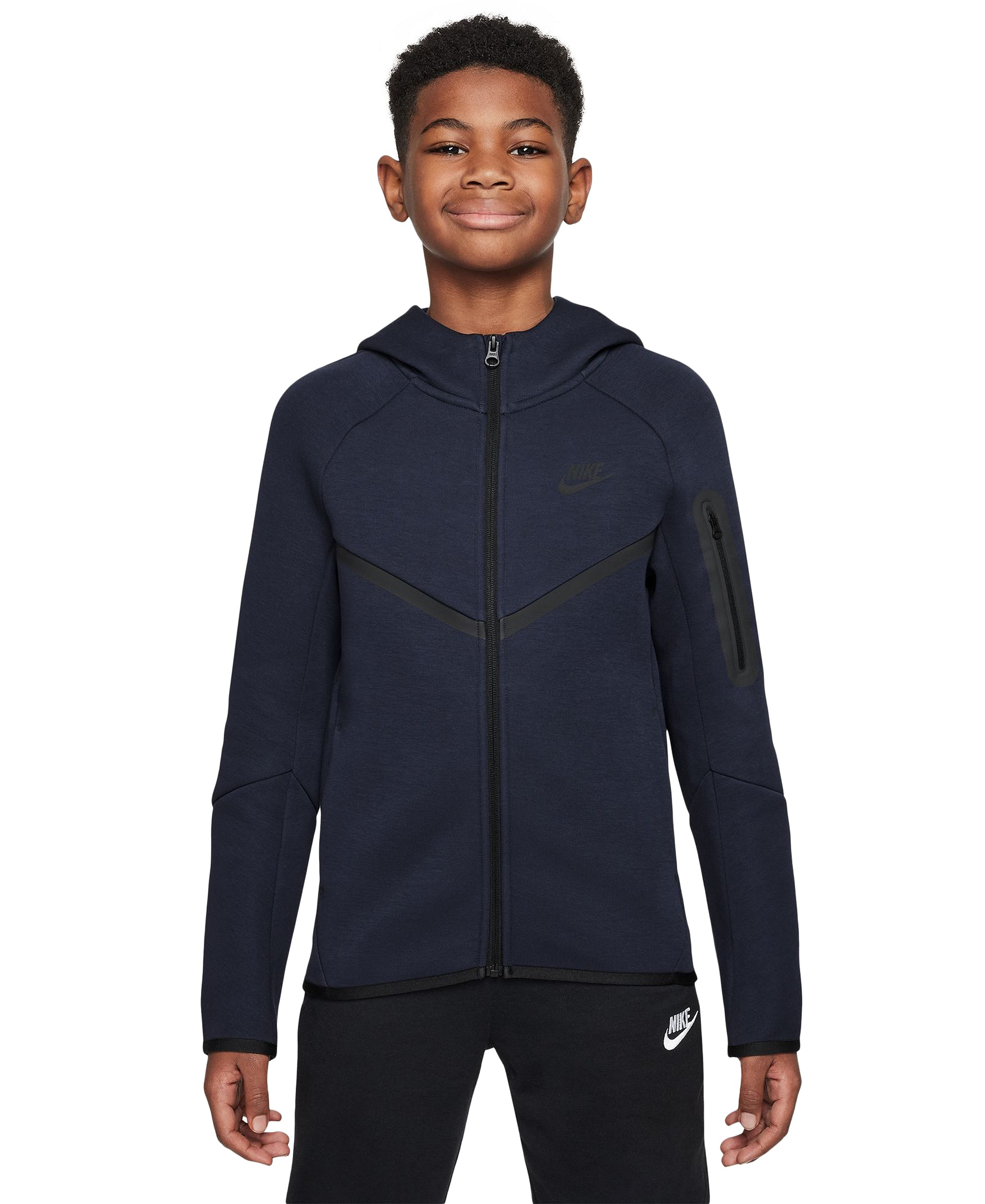 Nike Boys' and Girls' 7-20 Sportswear Tech Fleece Full-Zip Hoodie - Navy