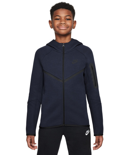 Nike Boys' and Girls' 7-20 Sportswear Tech Fleece Full-Zip Hoodie - Navy