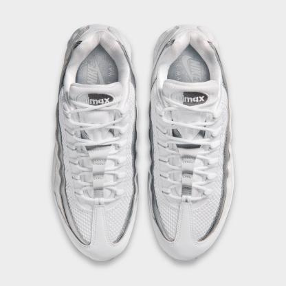 Women's Nike Air Max 95 Big Bubble Casual Shoes - White/Light Charcoal/Metallic Silver/Pure Platinum