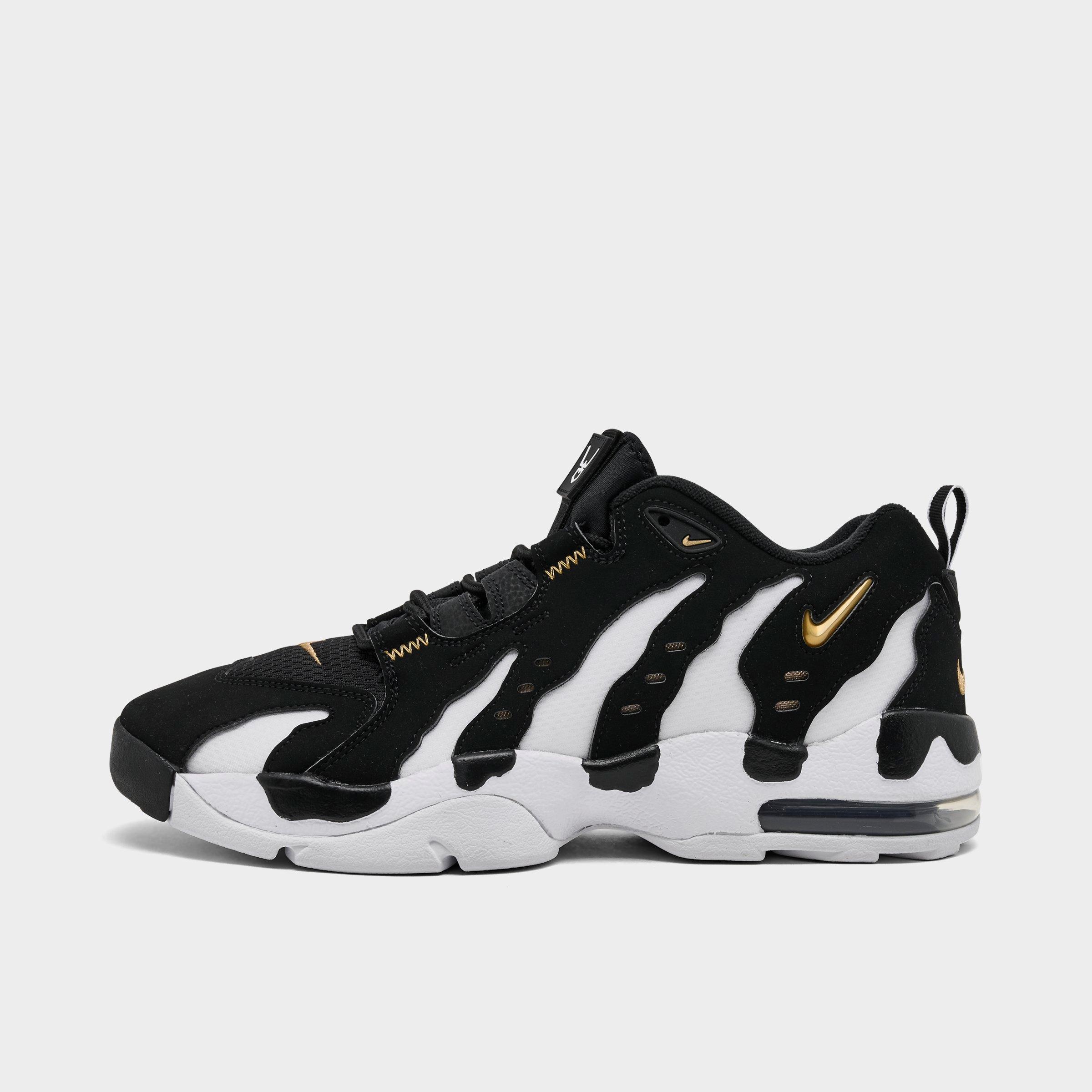 Men's Nithtke Air DT Max '96 Low Casual Shoes - Black/White/Metallic Gold - Left shoe facing left. Outside of the shoe.