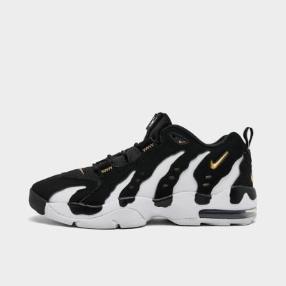 Men's Nithtke Air DT Max '96 Low Casual Shoes - Black/White/Metallic Gold - Left shoe facing left. Outside of the shoe.
