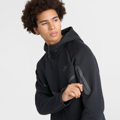 Men's Nike Tech Fleece Windrunner Full-Zip Hoodie - Black/Black (HV0949-010)