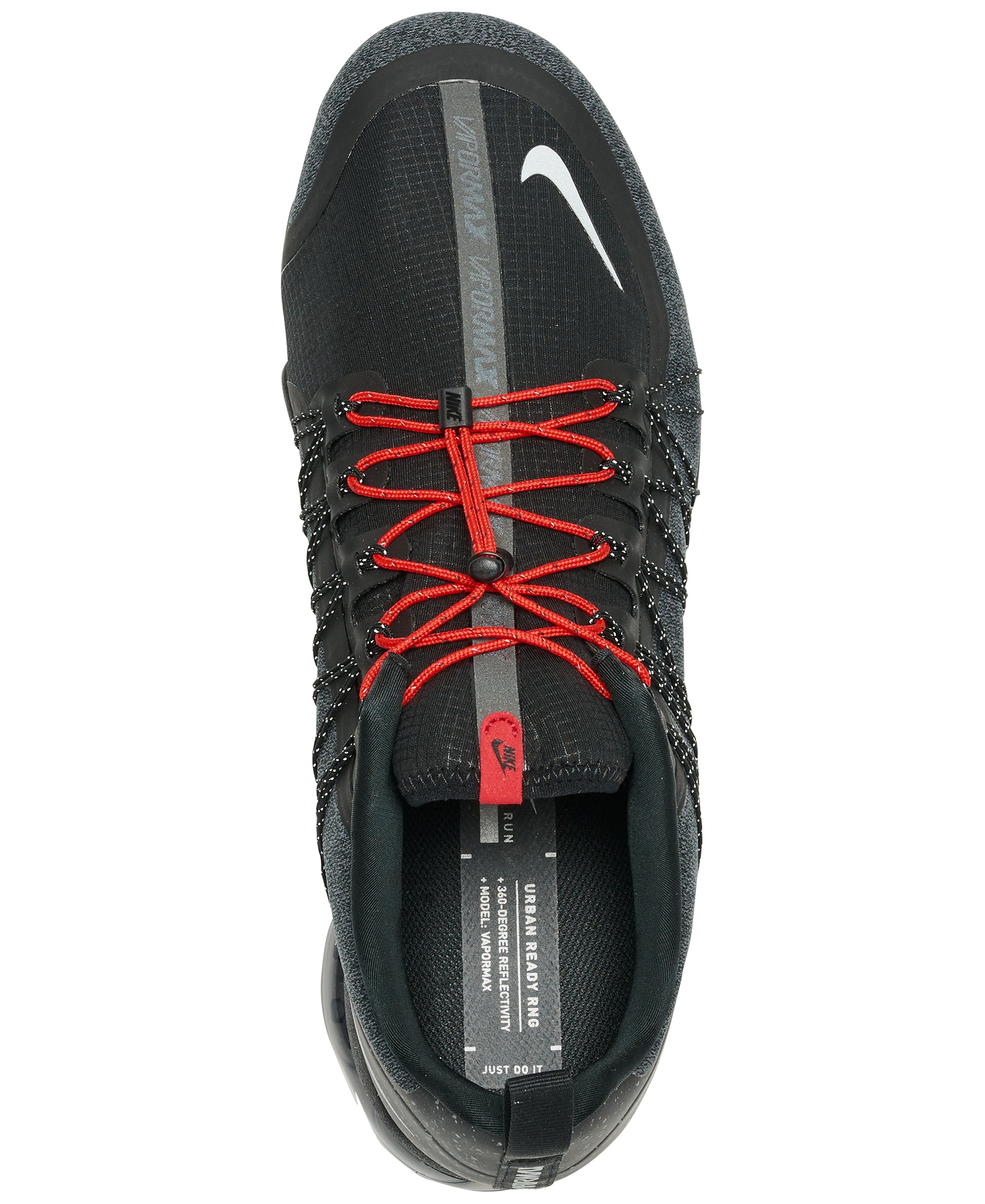 Nike Men's Air VaporMax Run Utility Running Sneakers from Finish Line - Black, Reflective sliver