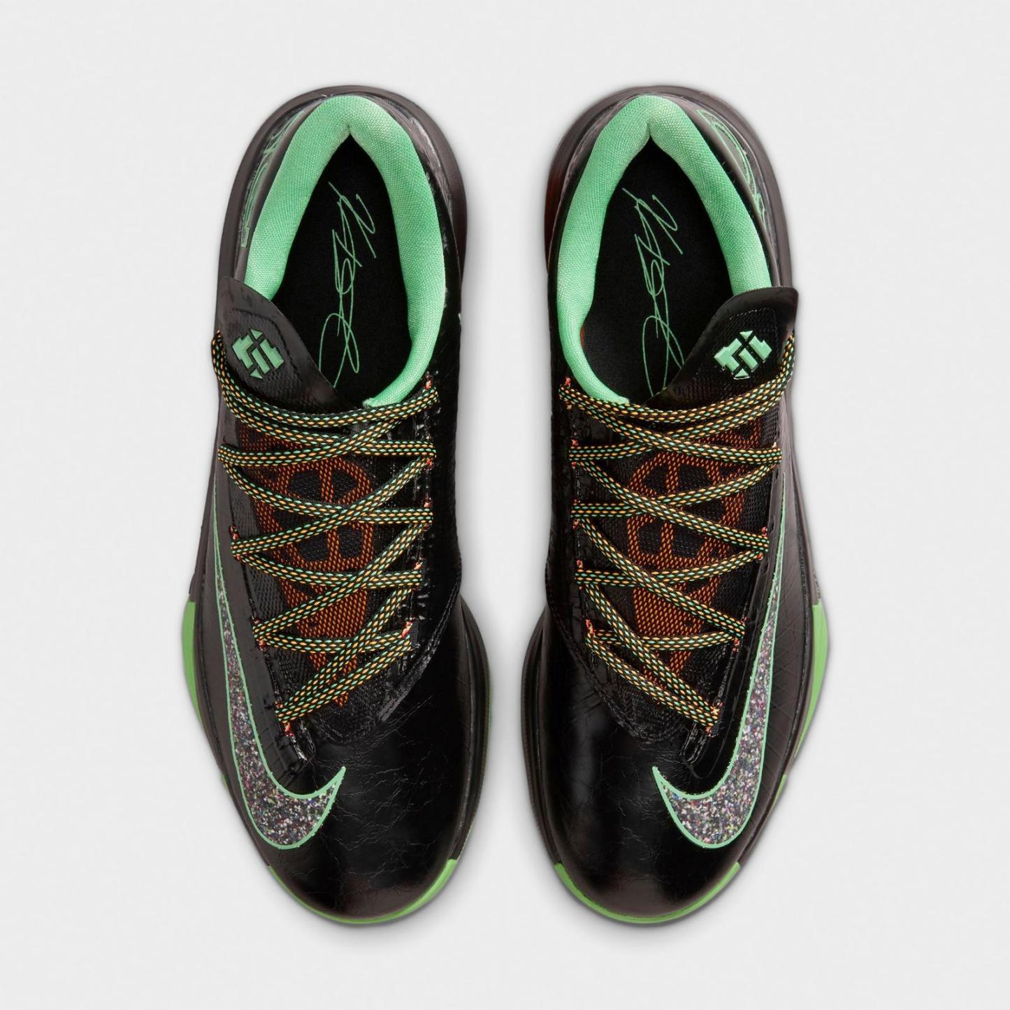 Men's Nike KD 6 Basketball Shoes - Black/Multi-Color/Light Lucid Green