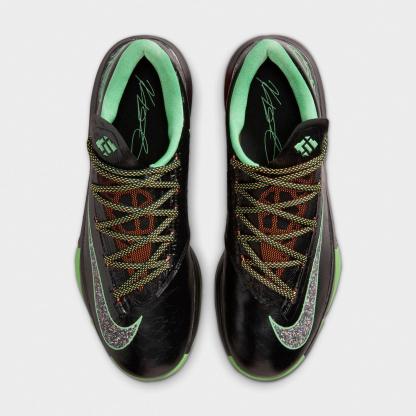 Men's Nike KD 6 Basketball Shoes - Black/Multi-Color/Light Lucid Green