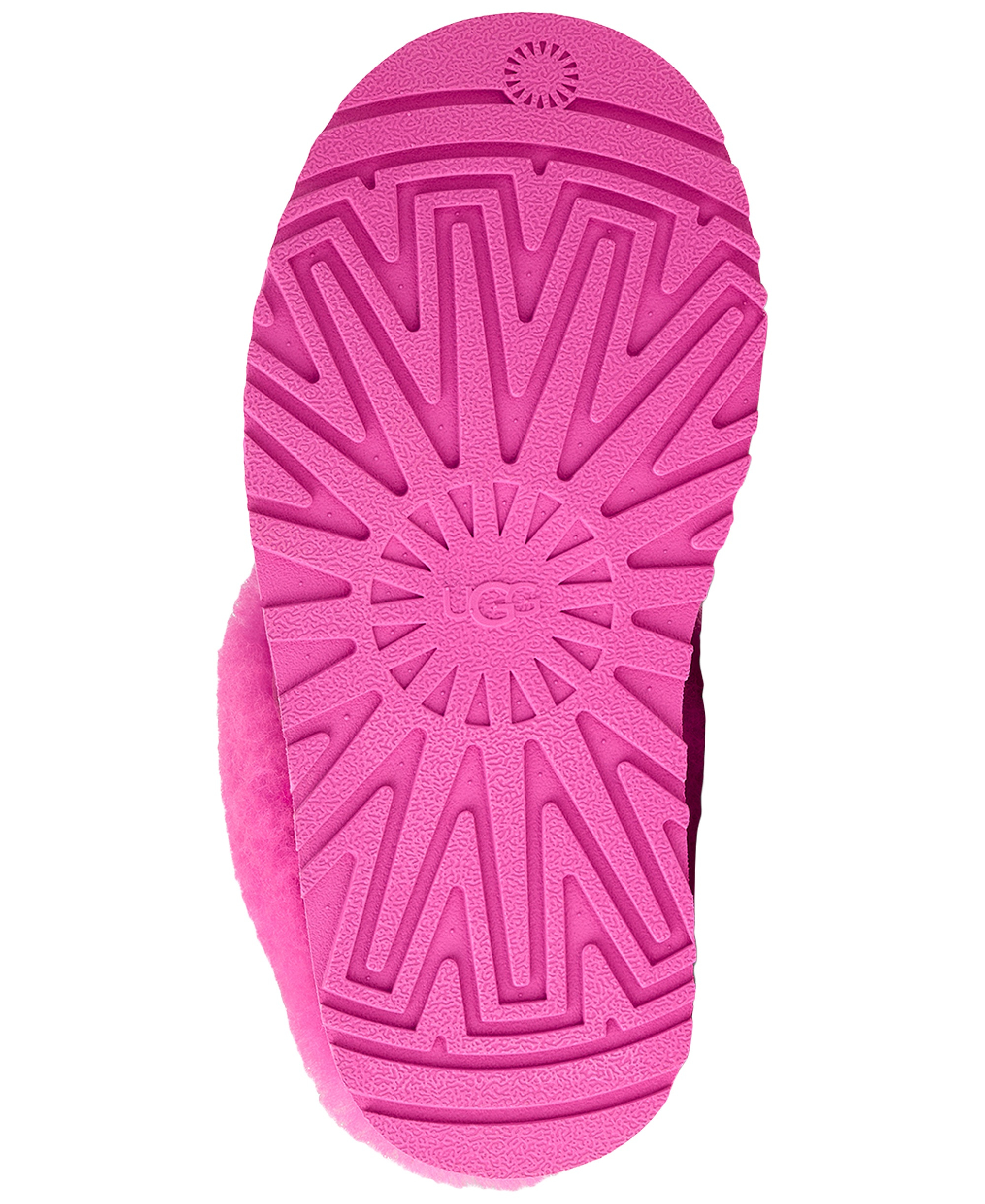 UGG® Kids Round Toe Disquette Slippers - Bright Fuchsia