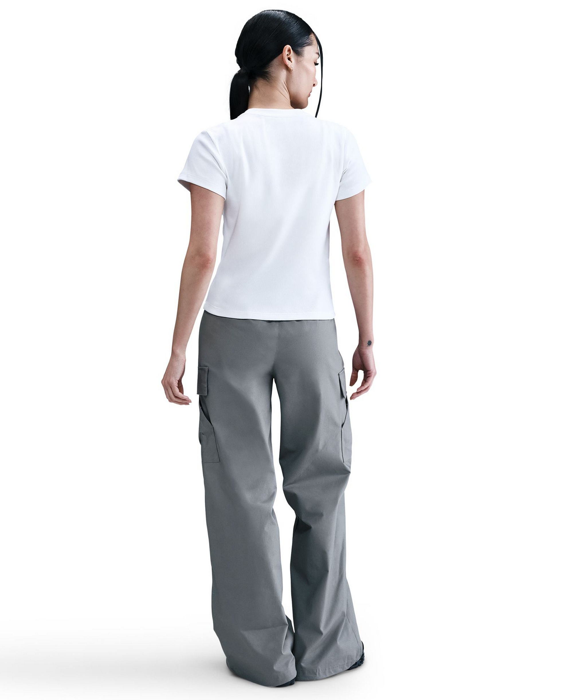 Nike Women's Sportswear Tight Ribbed Short-Sleeve T-Shirt - White
