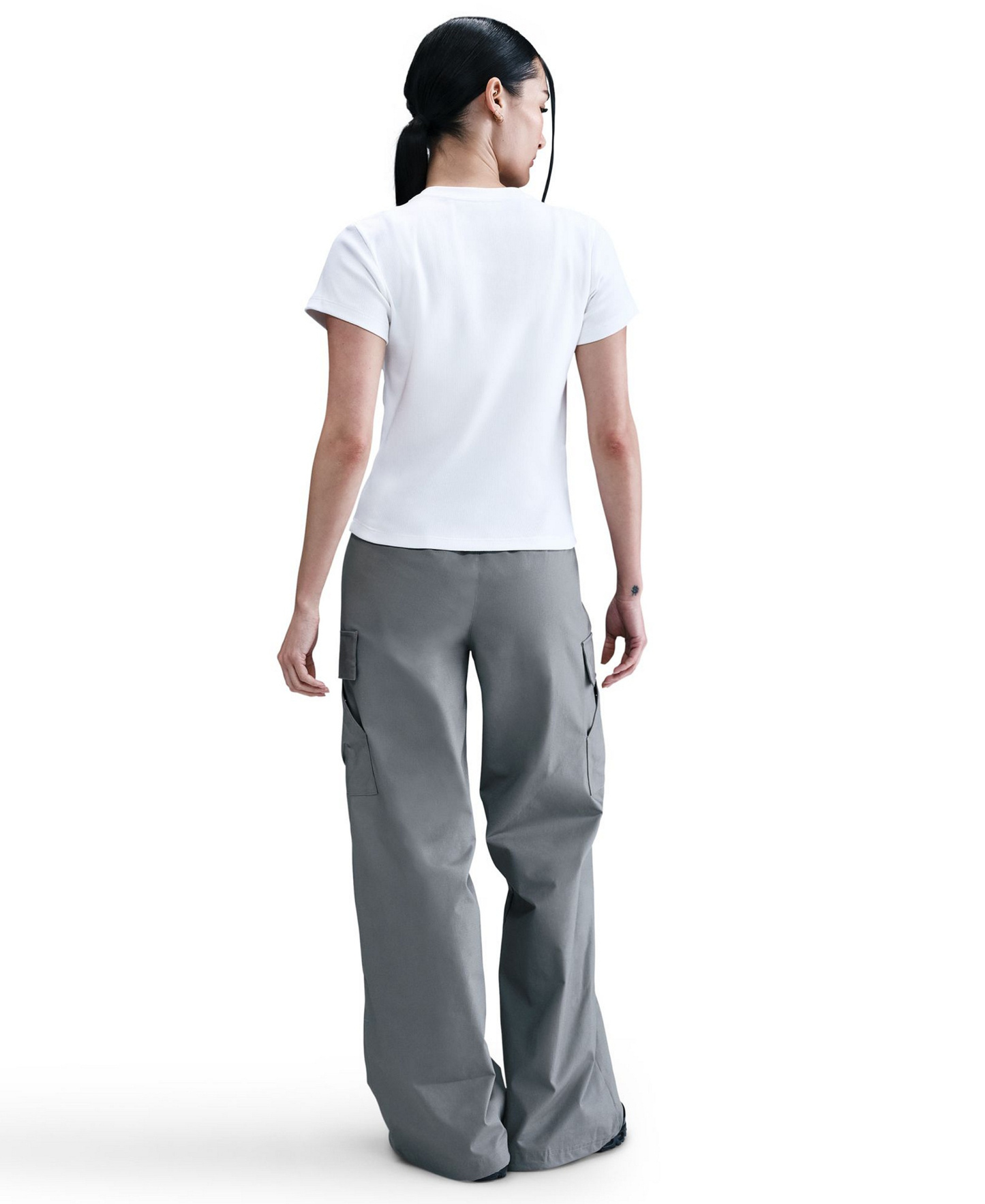 Nike Women's Sportswear Tight Ribbed Short-Sleeve T-Shirt - White