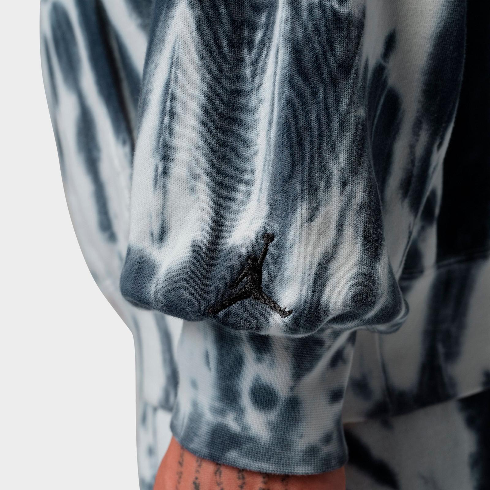 Men's Jordan Brooklyn Fleece Tie-Dye Festival Pullover Hoodie - Sail/Off-Noir/Black - view 6