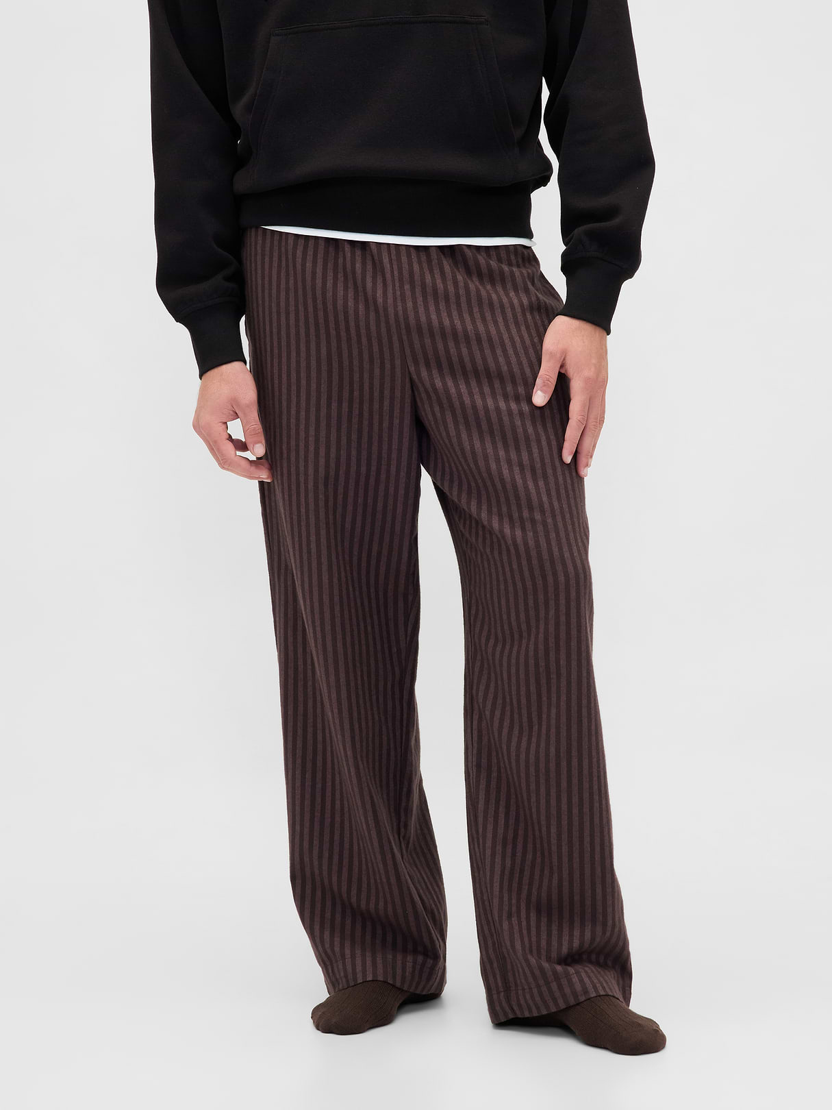 Adult Softest Flannel PJ Pants - Brown stripe