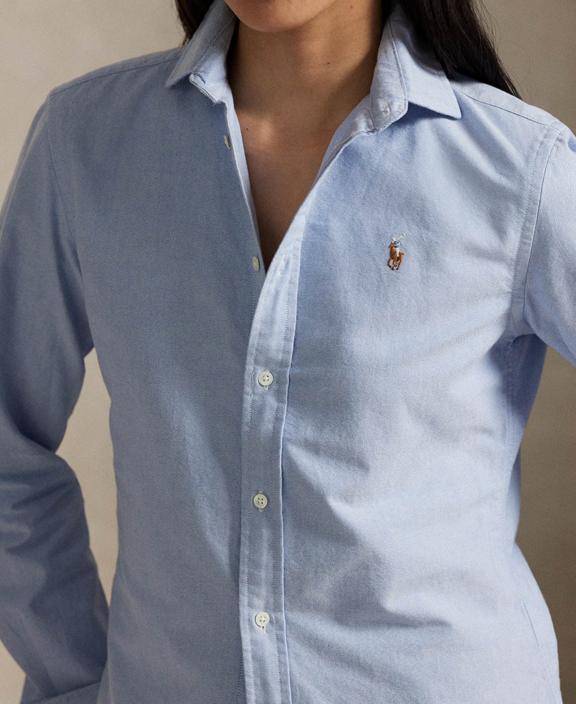 Polo Ralph Lauren Women's Slim-Fit Oxford Shirt - Blue
