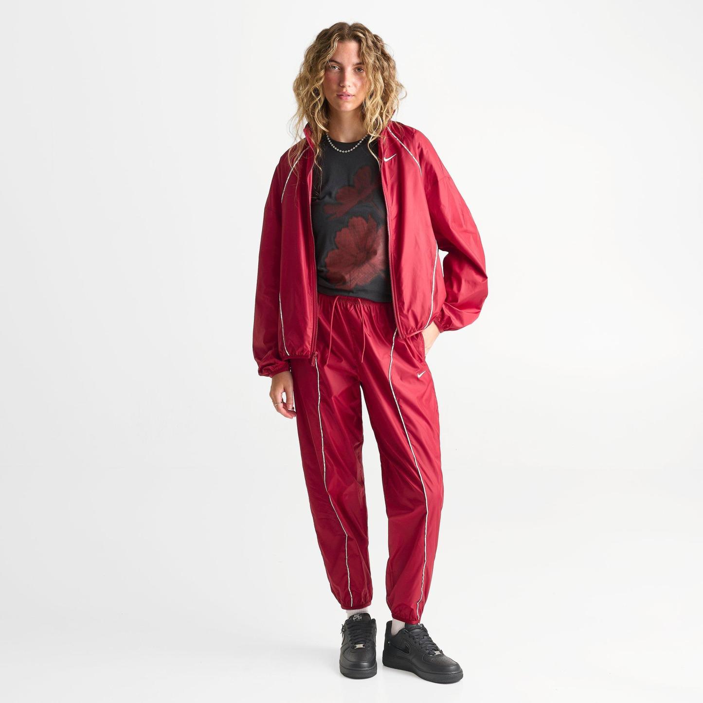 Women's Nithtke Sportswear Mid-Rise Repel Woven Pants - Tough Red/Sail/Sail