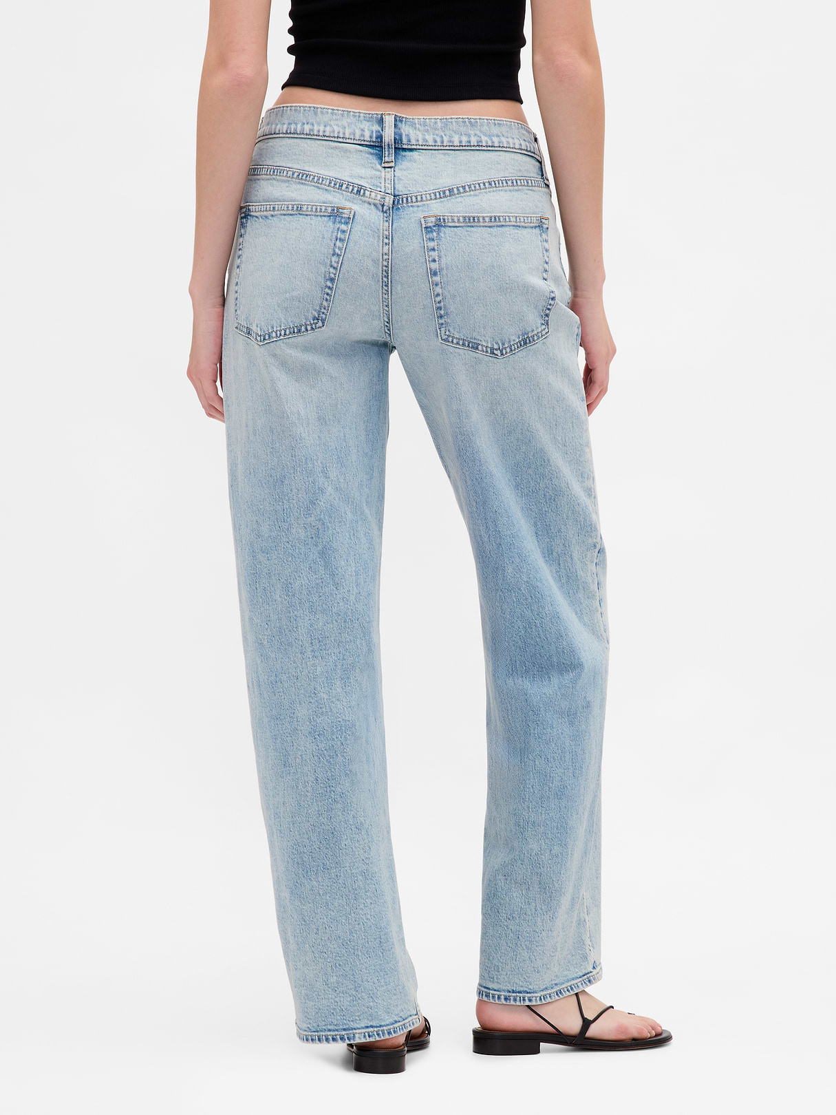 Low Rise Drawcord '90s Loose Jeans - Light blue indigo