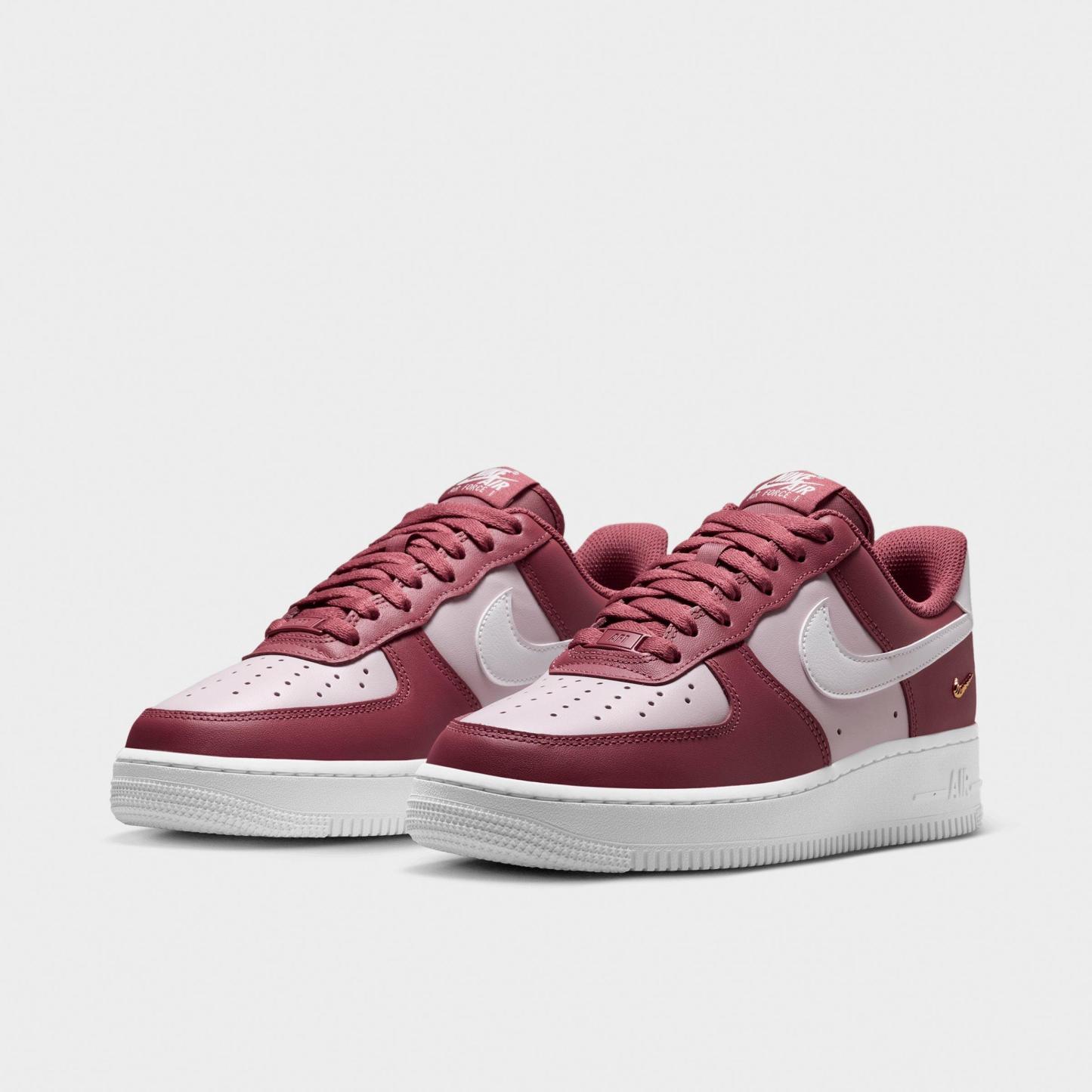 Women's Nithtke Air Force 1 '07 SE Casual Shoes - Pink Smoke/Bleached Lilac/Metallic Gold/White - Both shoes facing left