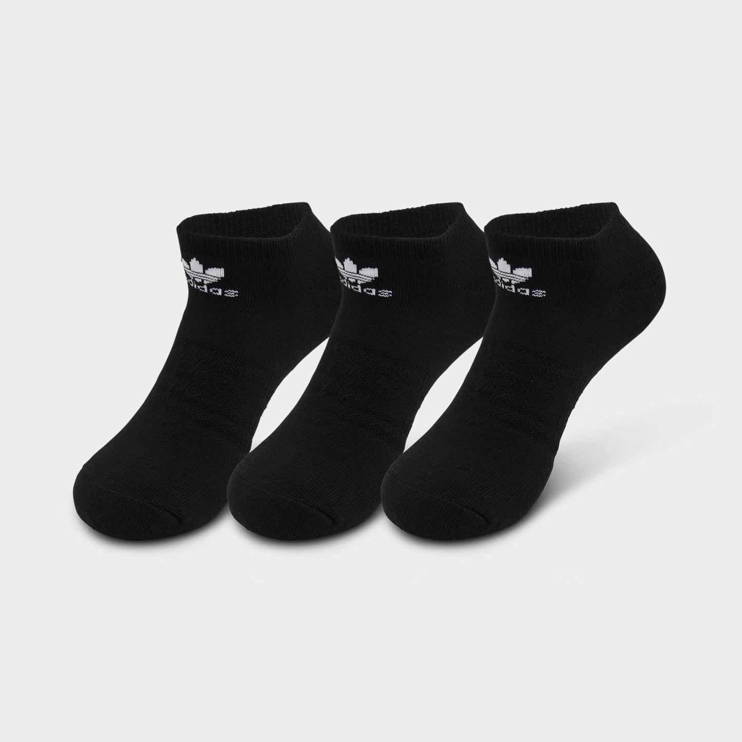adidas Originals Trefoil No-Show Socks (3-Pack) - Black/White