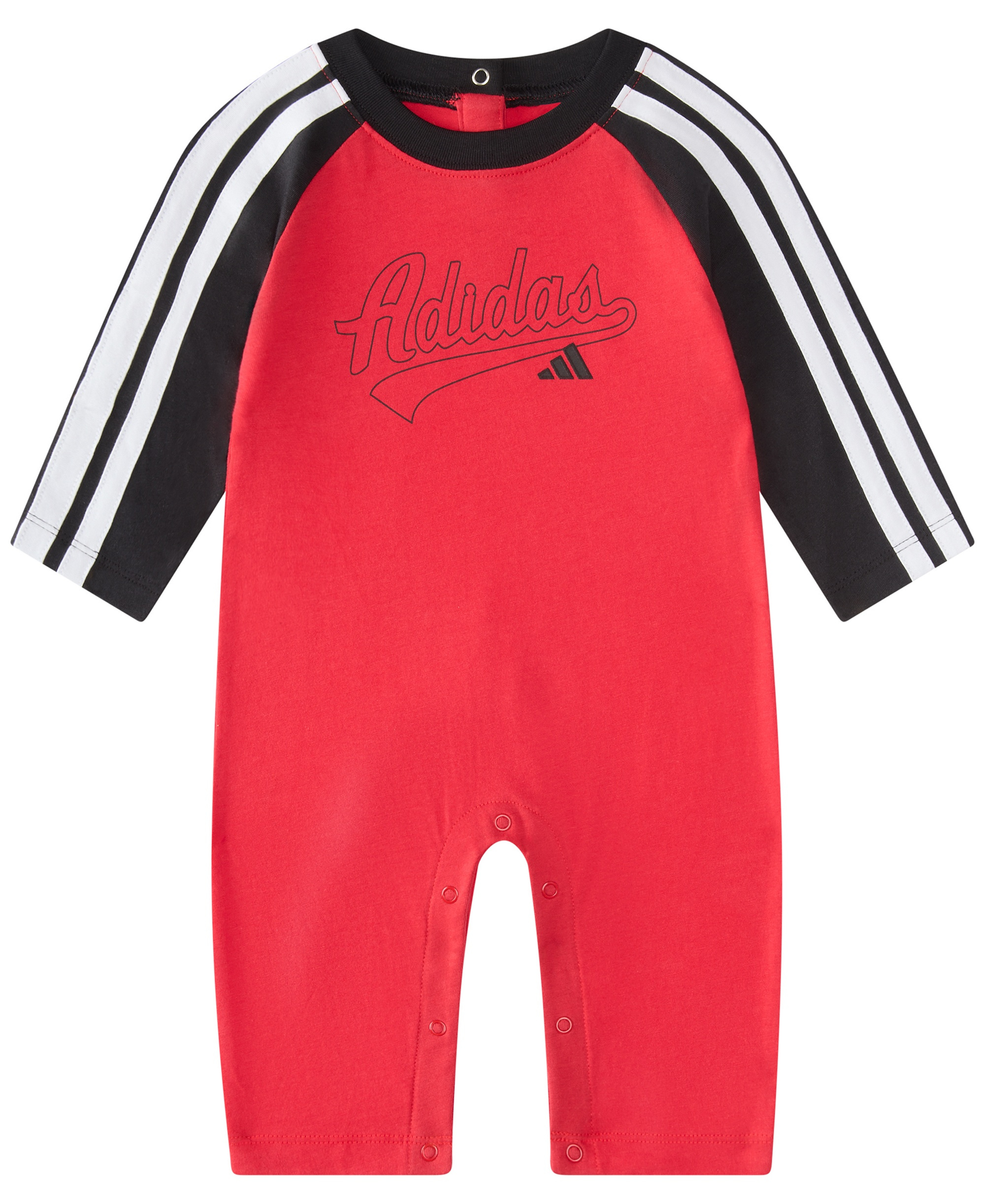 adidas Baby Boys' Classic Raglan Long-Sleeve Coverall - Bright Red