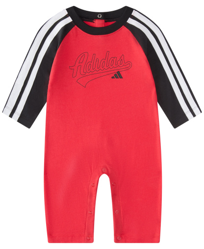adidas Baby Boys' Classic Raglan Long-Sleeve Coverall - Bright Red