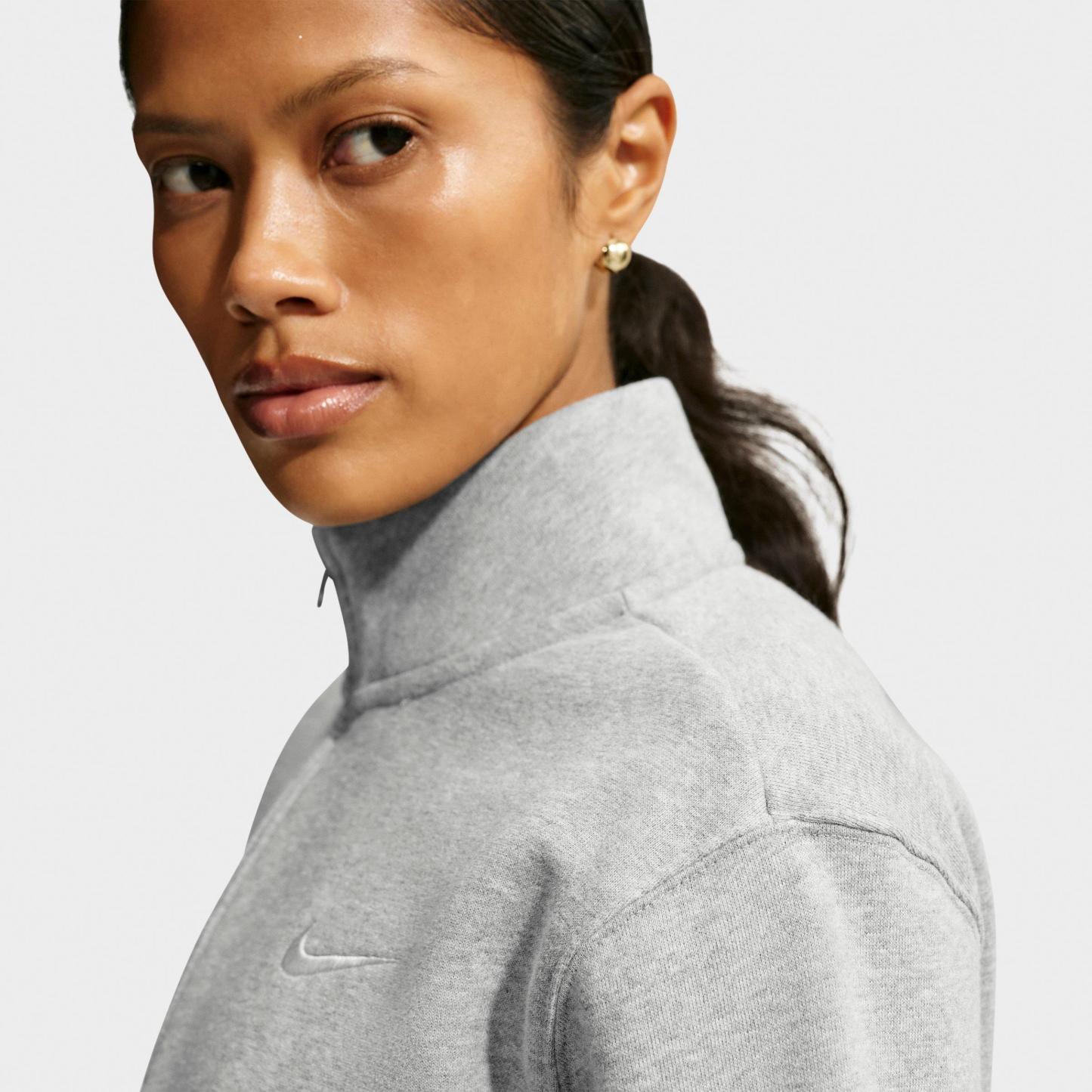 Women's Nithtke Studio Fleece Medium-Weight Quarter-Zip Jacket - Dark Grey Heather/Sail