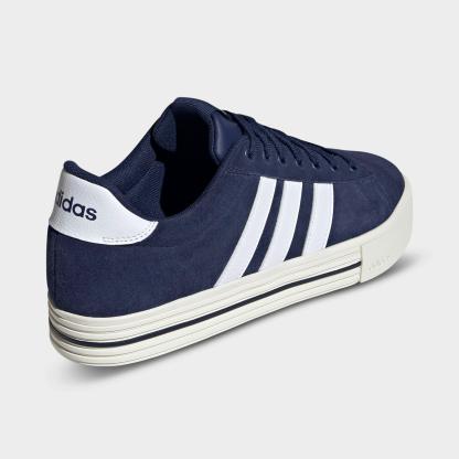 Men's adidas Daily 4.0 Casual Shoes (Big Kids' Sizes Available) - Part 1 - Dark Blue/Cloud White/Off White - Back view