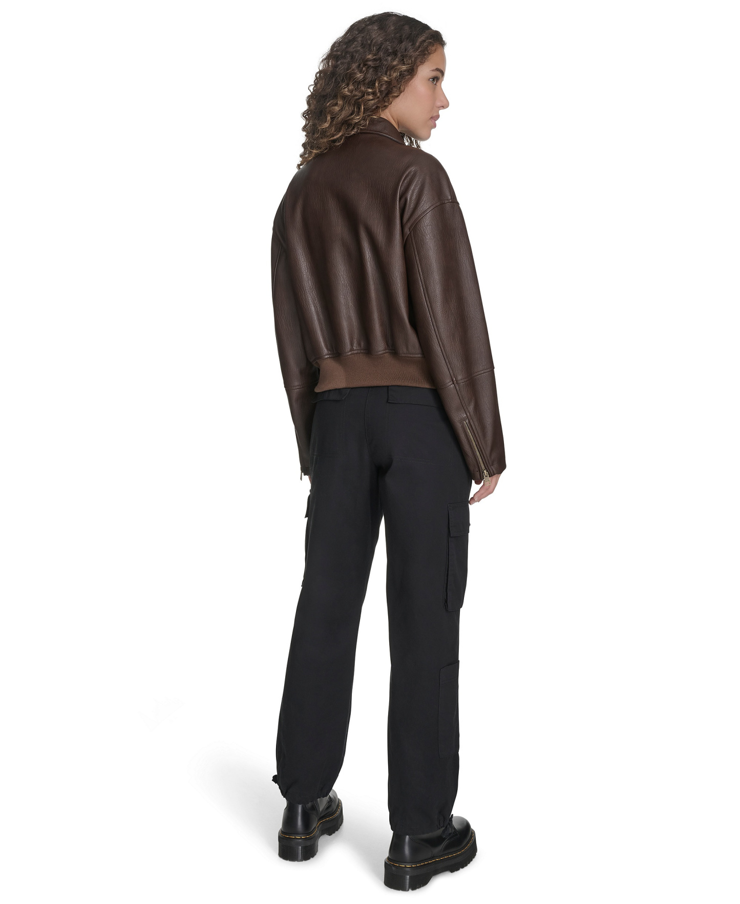 Levi's Women's Faux Leather Lightweight Bomber Jacket - Dark Brown