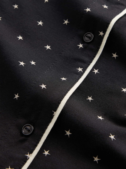 SoftMade Modal PJ Top - Black & white stars