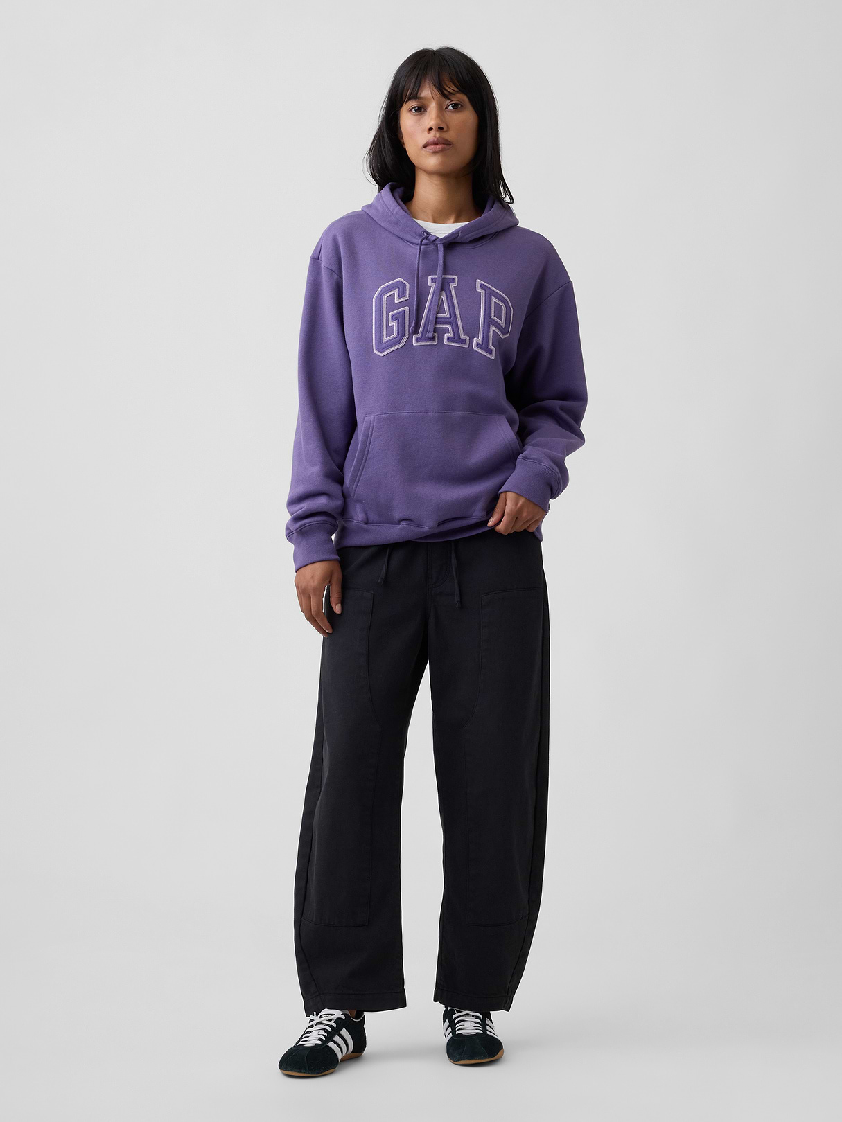 Relaxed Gap Logo Hoodie - Grape purple