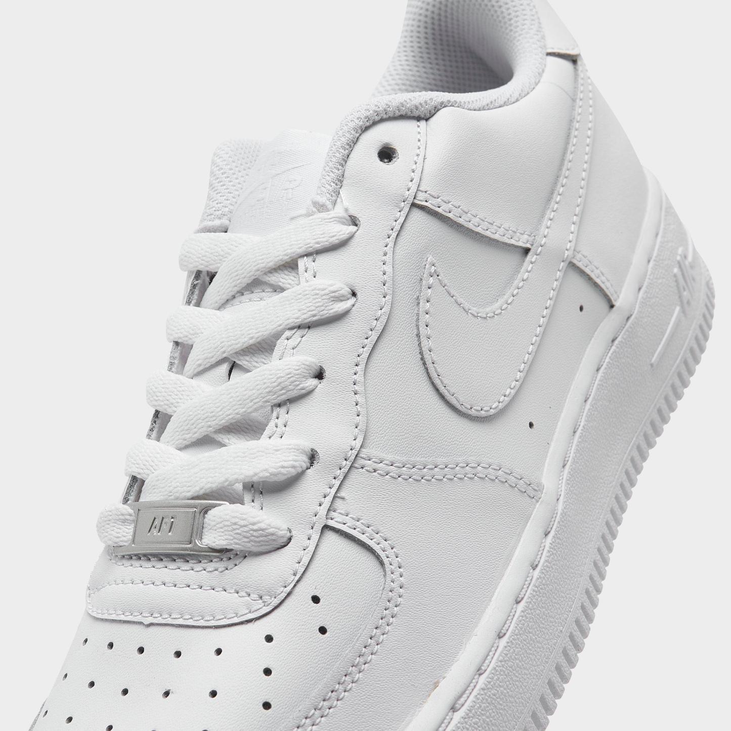 Big Kids' Nithtke Air Force 1 Low Casual Shoes - White/White - Detail shot