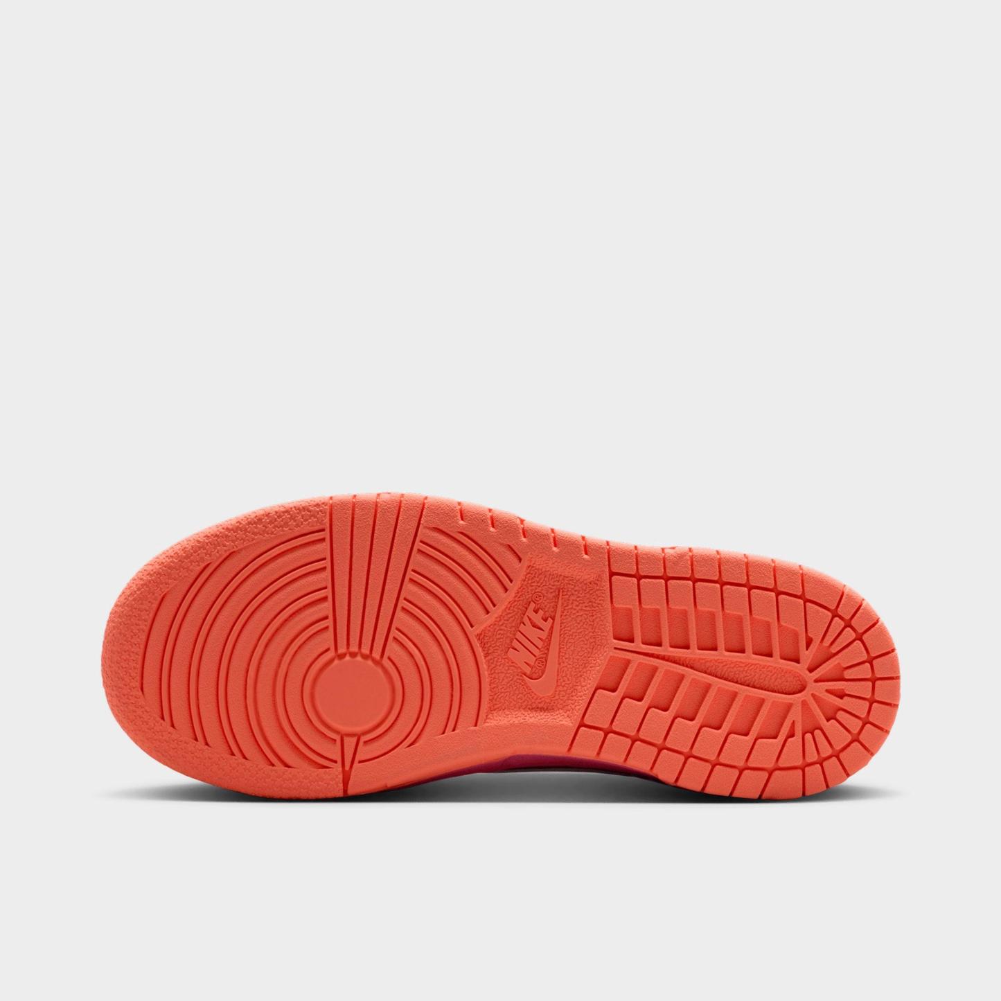 Little Kids' Nithtke Dunk Low Casual Shoes - Part 1 - Peony/Orange Frost/Orange Frost - Bottom view