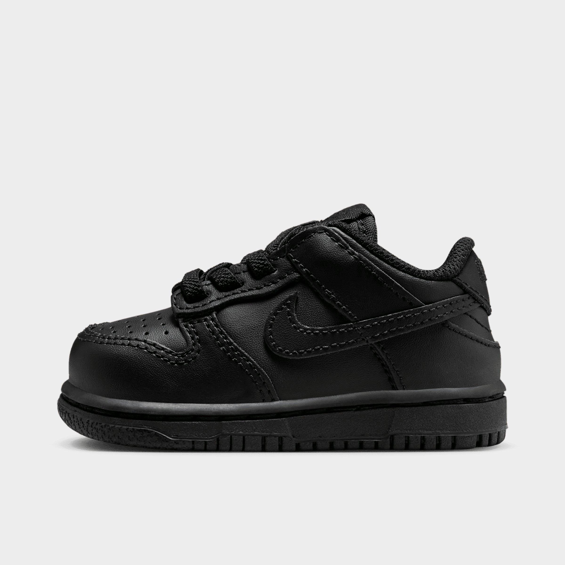 Kids' Toddler Nithtke Dunk Low Casual Shoes - Black/Black/Black - Left shoe facing left. Outside of the shoe.