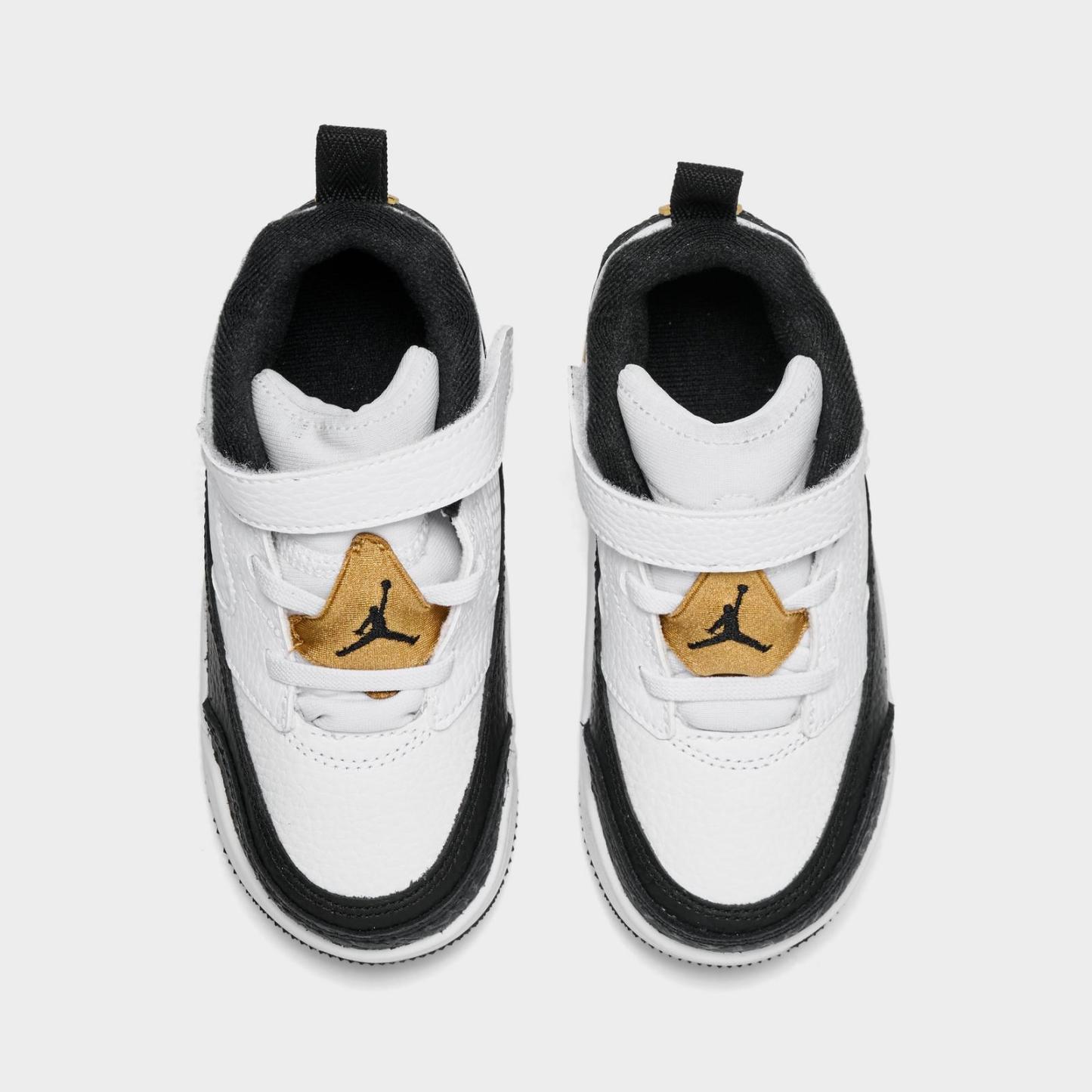 Kids' Toddler Jordan Spizike Low Casual Shoes - White/Metallic Gold/Black - view 5