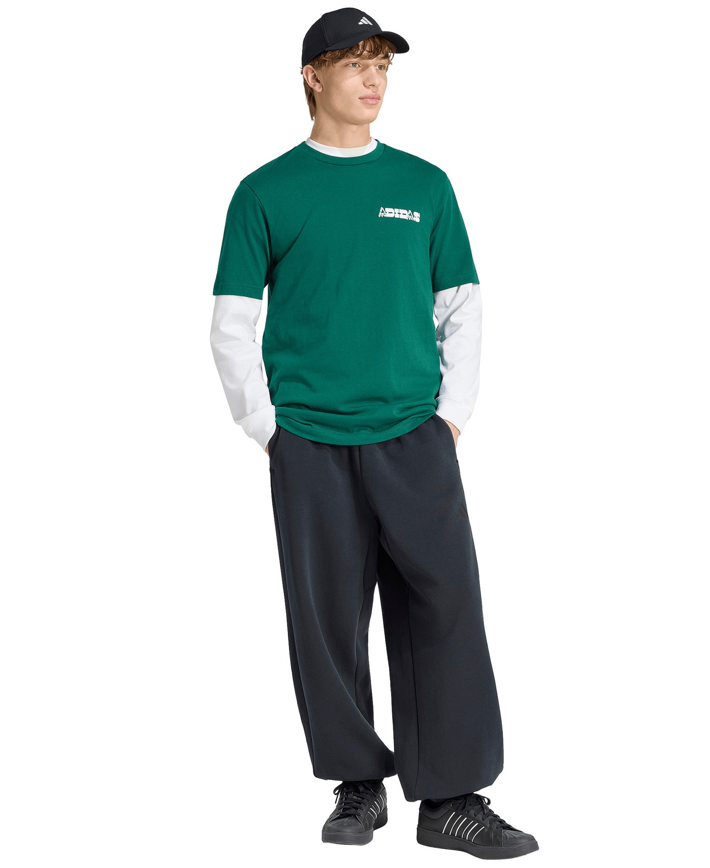 adidas Men's Novelty Cards Graphic Crewneck T-Shirt - Collegiate Green