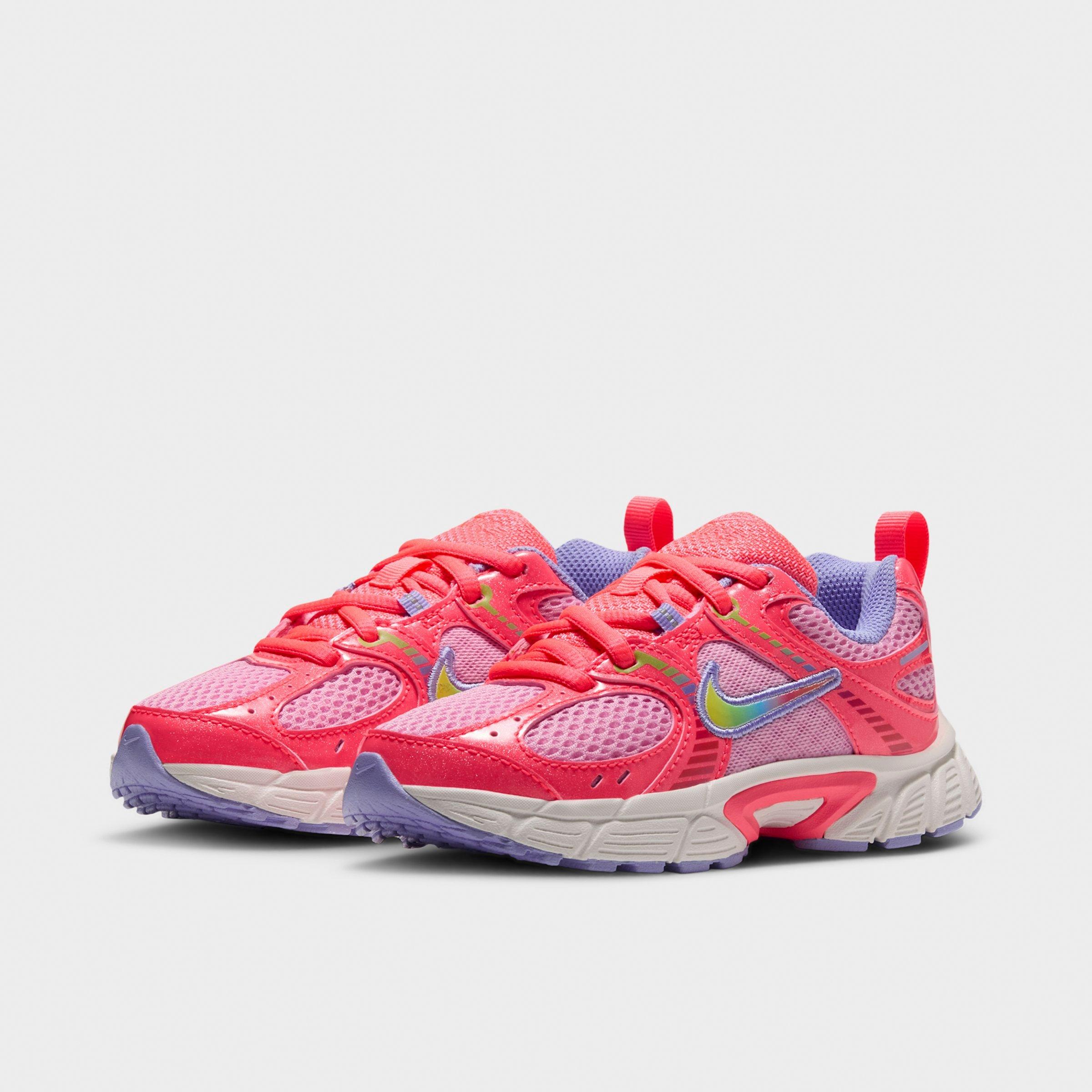Little Kids' Nithtke V5 RNR Stretch Lace Casual Shoes - Hot Punch/Pink Rise/Light Thistle/Multi-Color - Both shoes facing left
