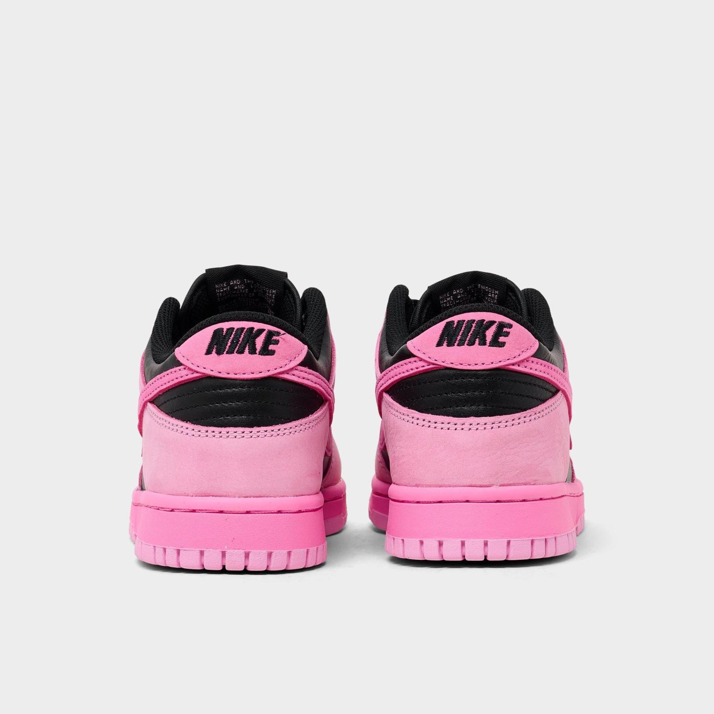 Big Kids' Nithtke Dunk Low Casual Shoes - Part 1 - Pink Rise/Playful Pink/Black - Back view