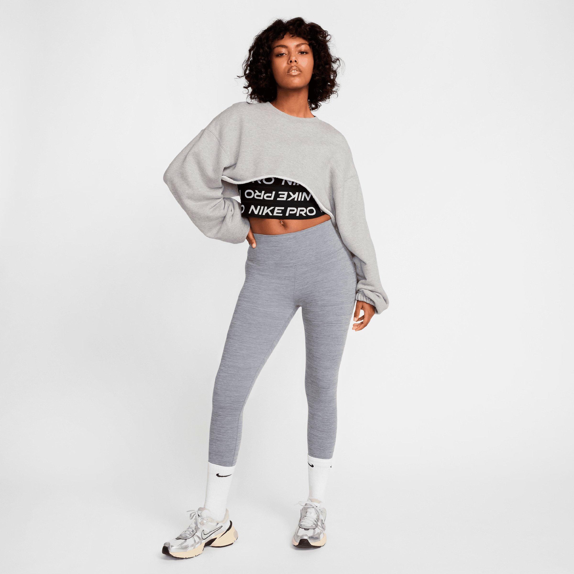Women's Nithtke One Dri-FIT High-Waisted Crop Leggings - Smoke Grey/Heather/Black