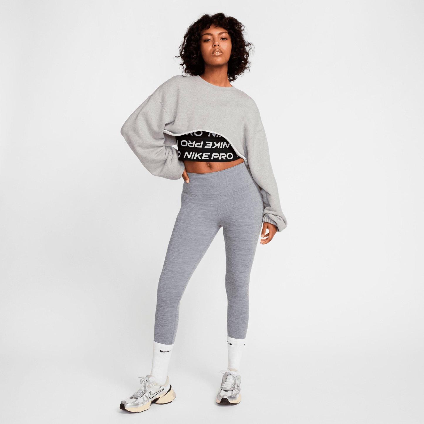 Women's Nithtke One Dri-FIT High-Waisted Crop Leggings - Smoke Grey/Heather/Black