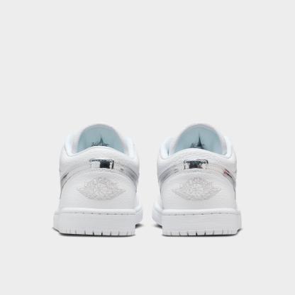 Women's Air Jordan 1 Low LE Casual Shoes - White/White/Metallic Silver/White - view 4